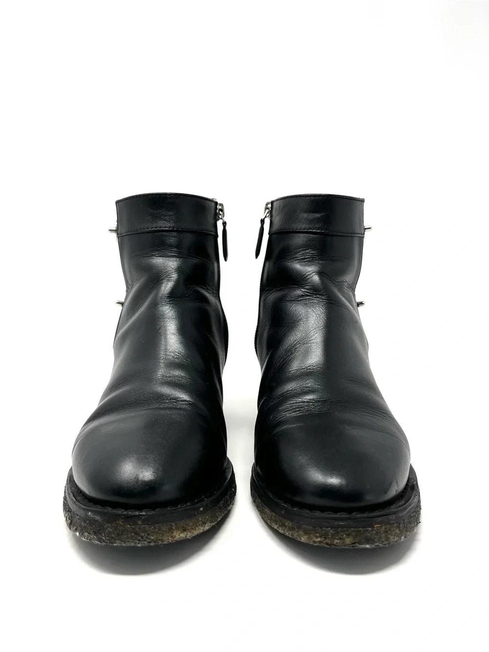 Chanel Black Leather CC Logo Turnlock Ankle Boot Boots Booties Shoes Moto 38 38C